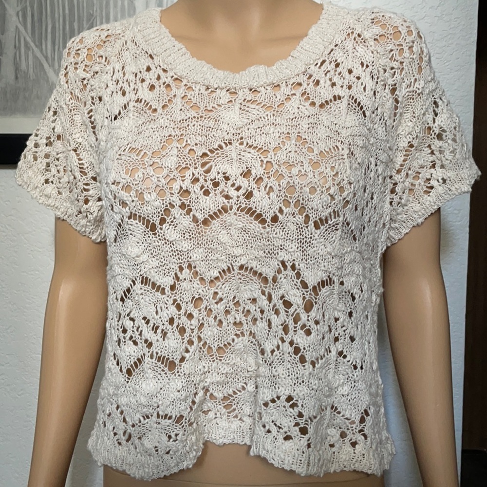 Mossimo Supply Cream Crochet Top.